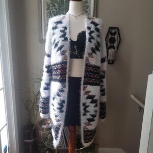 Northern Angel White Cardigan Small / Medium Open Oversized Cozy Bohemian Indie